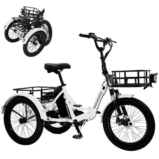 MOONCOOL 20 x 4in Fat Tire Elektrische Driewieler Trike 500W E-bike & Accu voor Volwassenen
